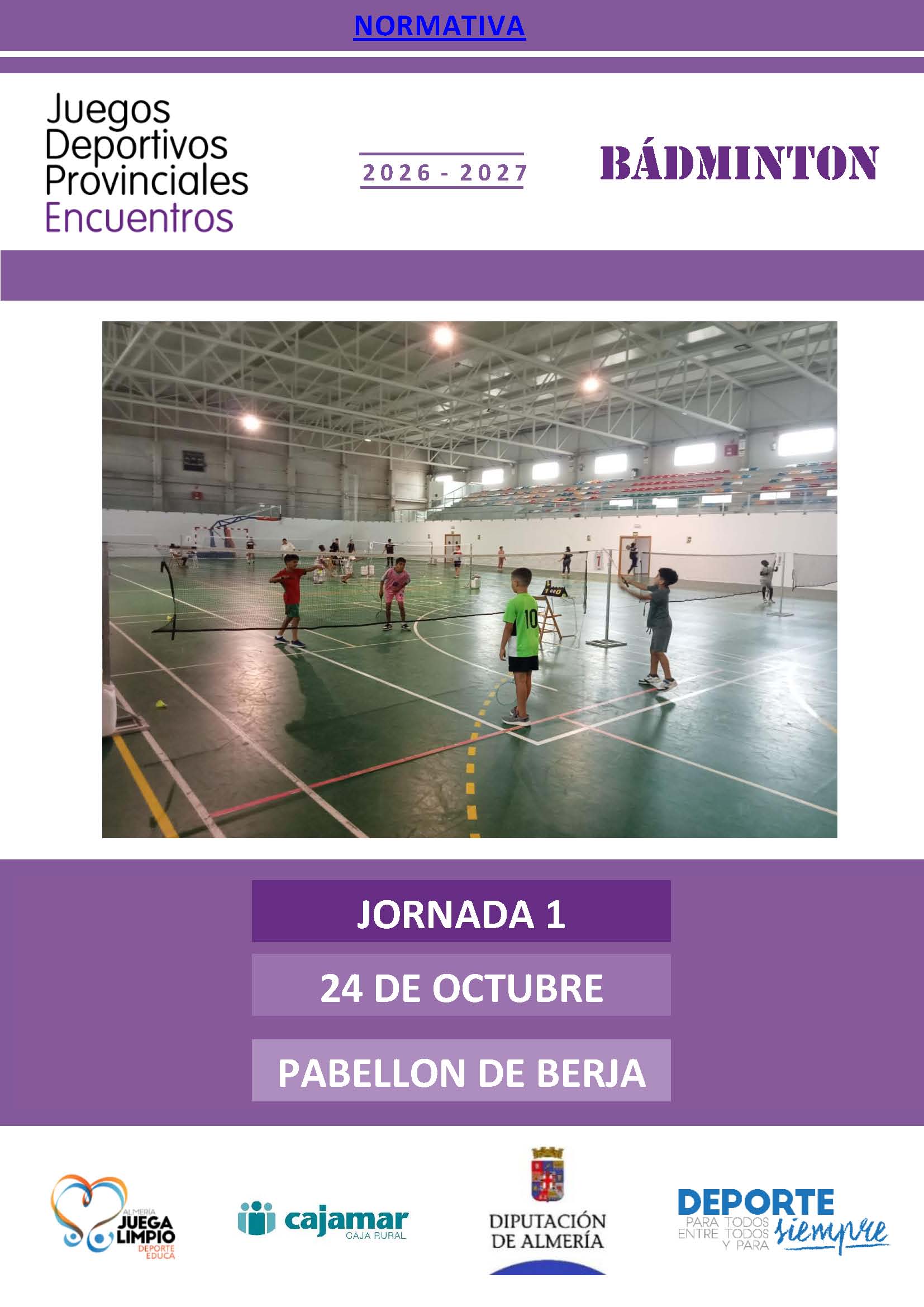 Encuentros Educativos de Promoción del Bádminton. Berja 24-10-2026